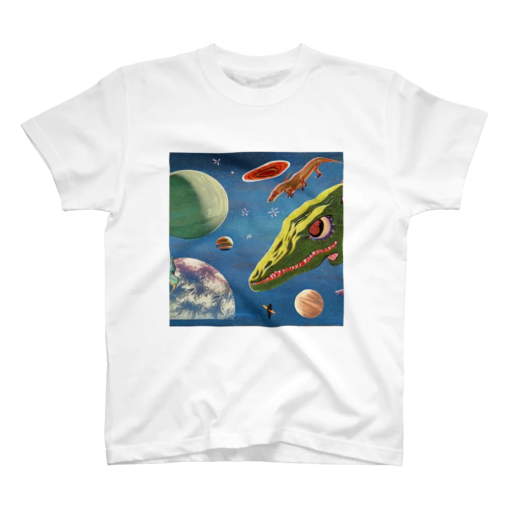 世界に1つだけのTシャツ屋【一点ものアートTシャツ専門店】の恐竜と惑星とUFO スタンダードTシャツ