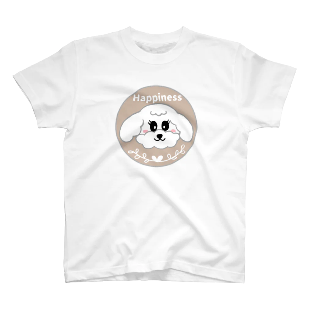 わんらぶのふんわりわんこ(白) Regular Fit T-Shirt