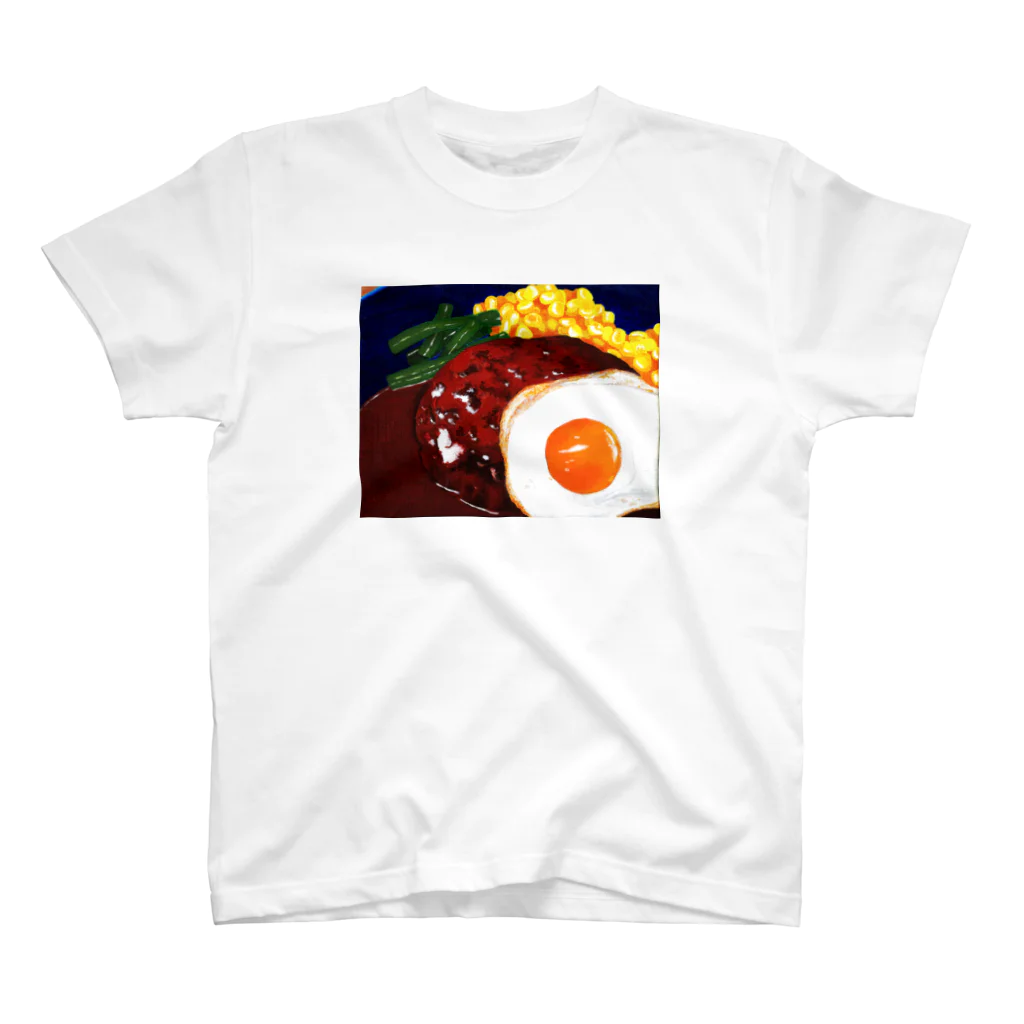 sasa-koの目玉焼きのせハンバーグ スタンダードTシャツ