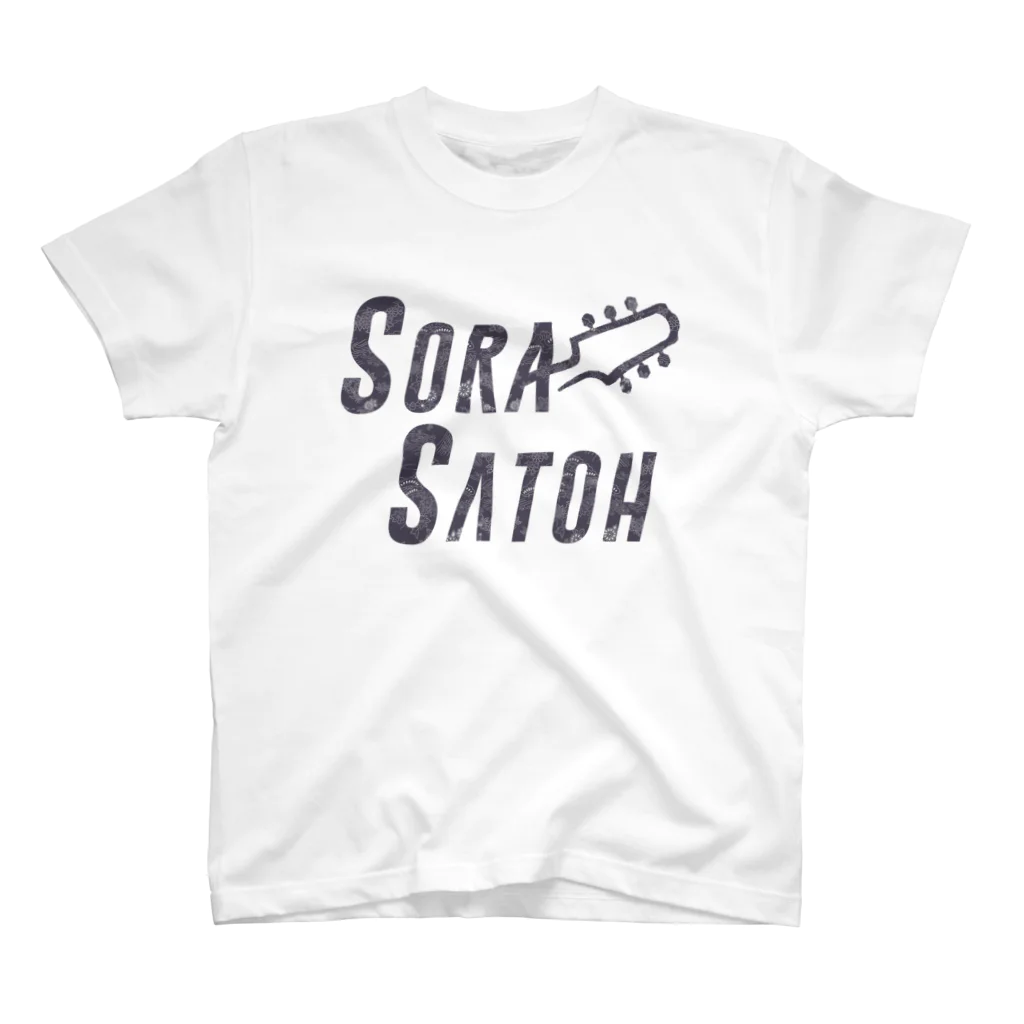 SoraSatohの黒エレガント和柄 - Sora Satoh ギターロゴ Regular Fit T-Shirt