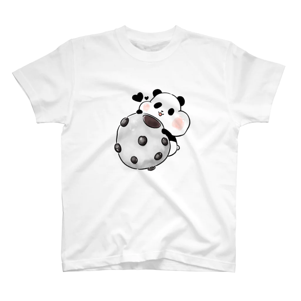 edmayu Creationの豆大福パンダ【MOCHI ANIMALS】 スタンダードTシャツ