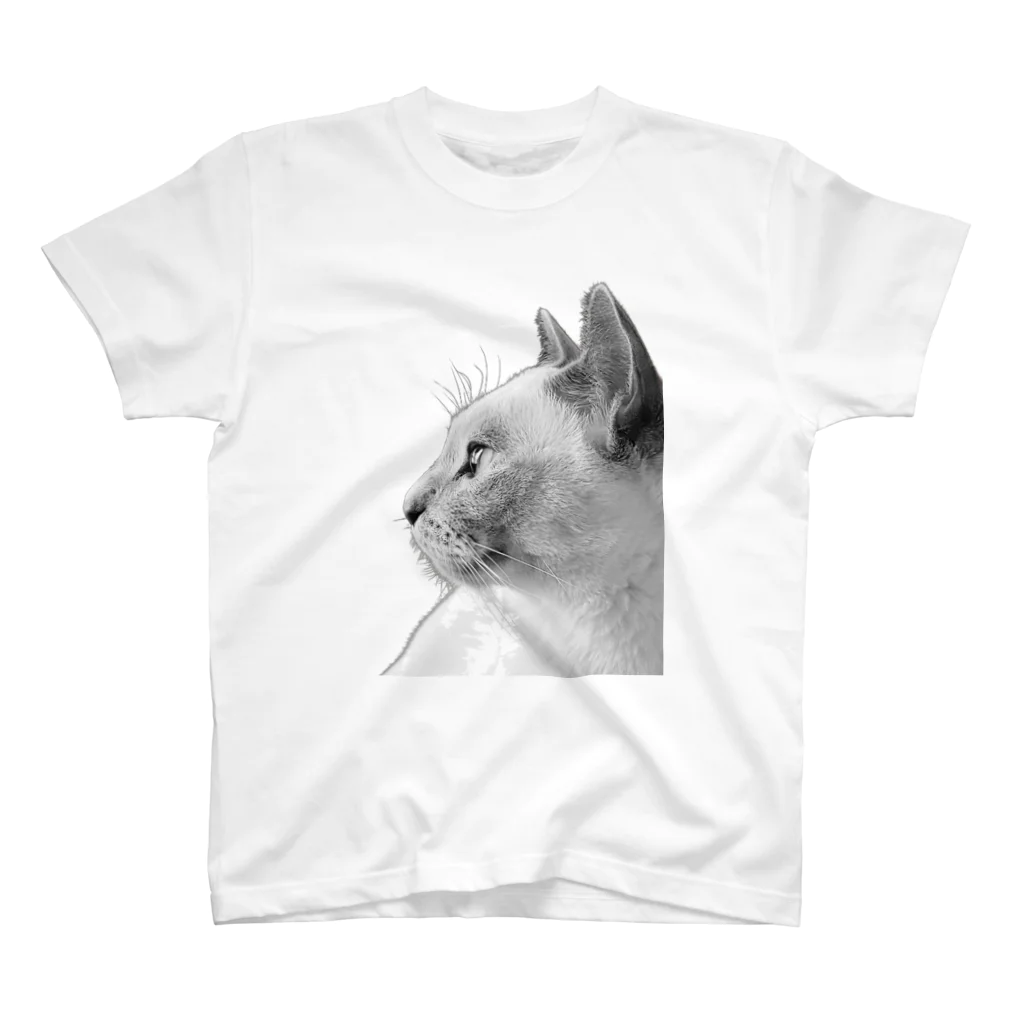 【KOTCH】 Tシャツショップのモノクロ猫　 スタンダードTシャツ