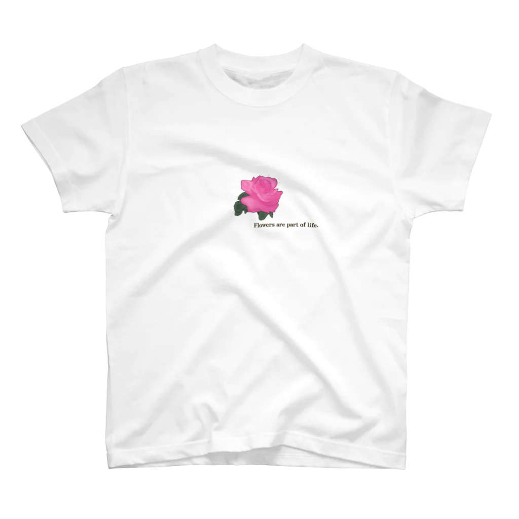 ピノ pino 피노のPink Rose Graphic Regular Fit T-Shirt