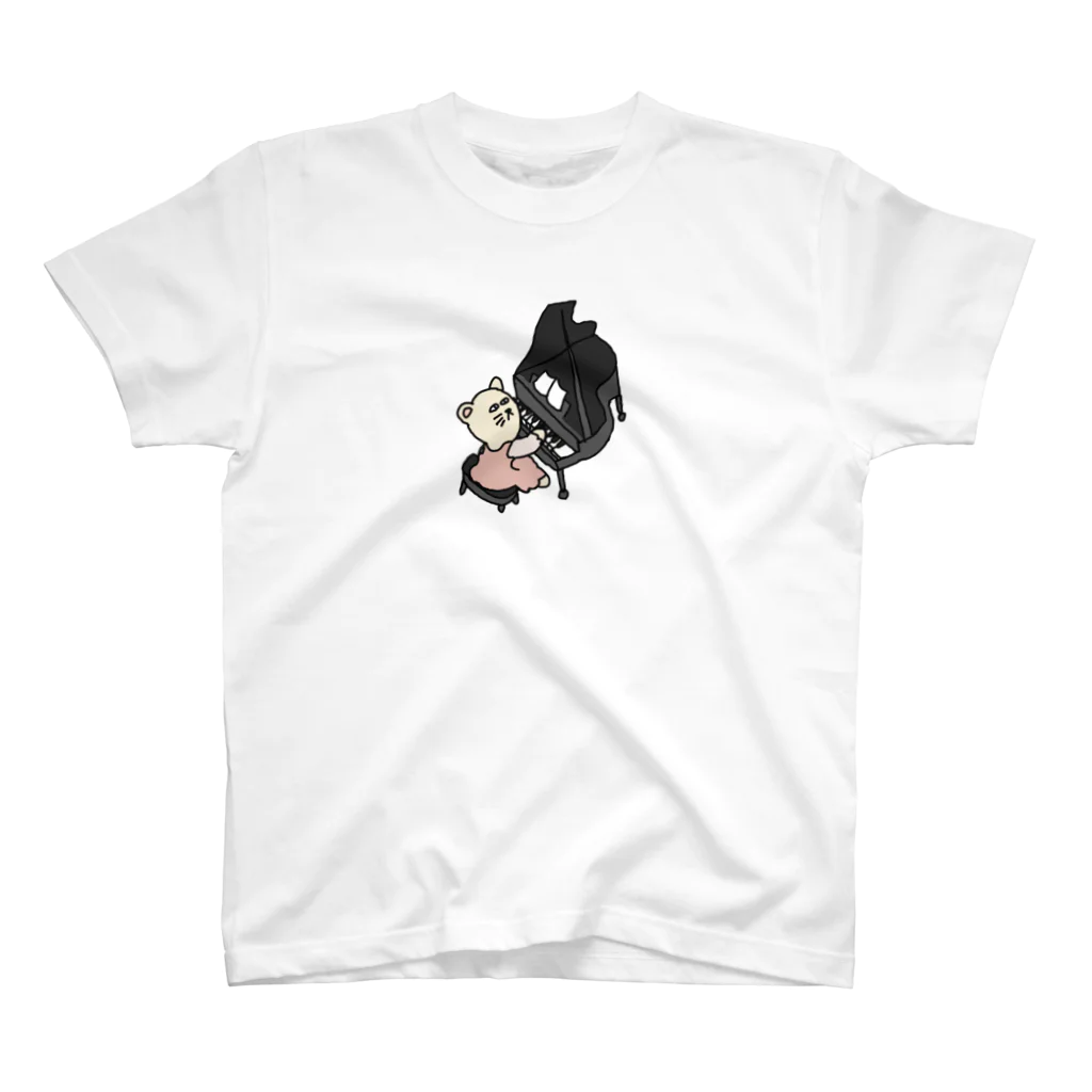 mikitoartのピアノをする猫 Regular Fit T-Shirt