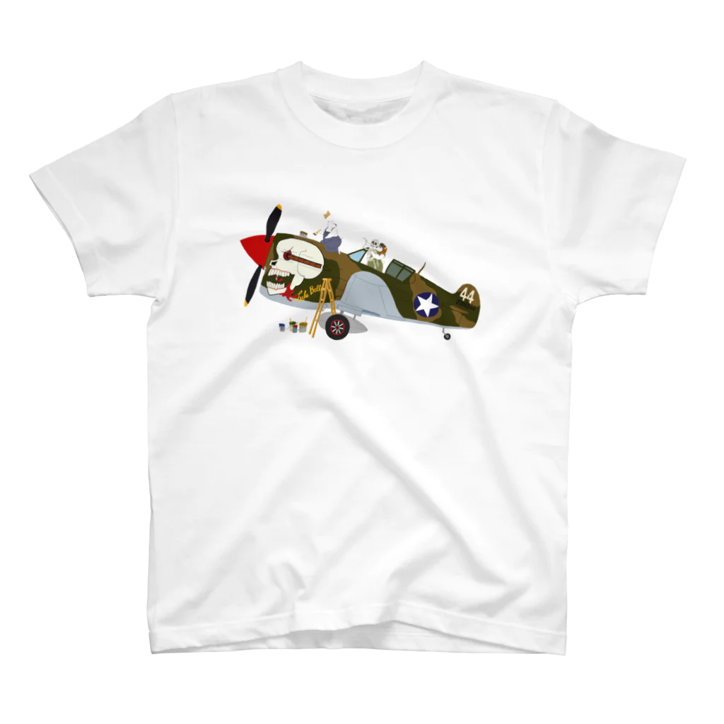 SKULL-2のノーズアートを描くすろくま。戦闘機P-40、SKULL Regular Fit T-Shirt