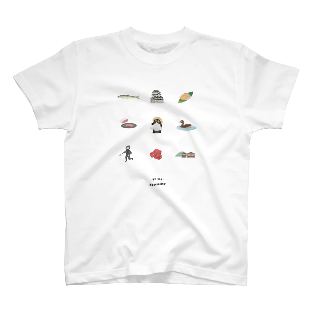 shiga-illust-sozai-goodsの滋賀名物つめあわせ〈滋賀イラスト素材〉 Regular Fit T-Shirt