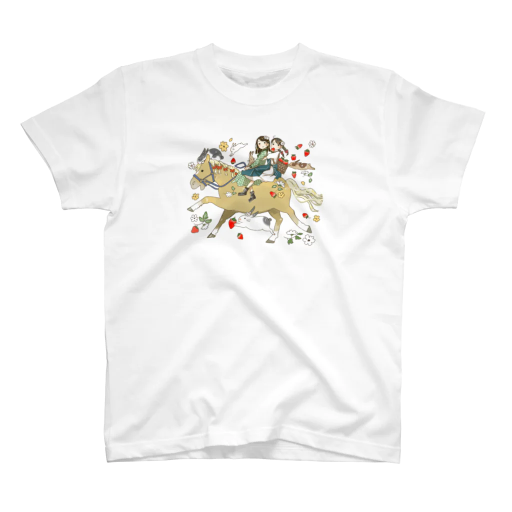 poniponiの馬とうさぎといちご狩り！ Regular Fit T-Shirt