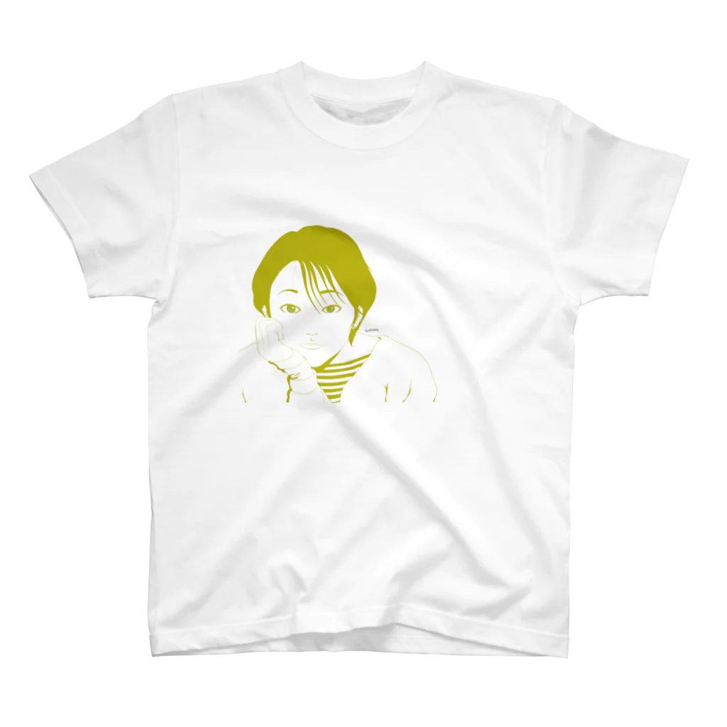 isuta ism.online shopの頬杖女子 スタンダードTシャツ