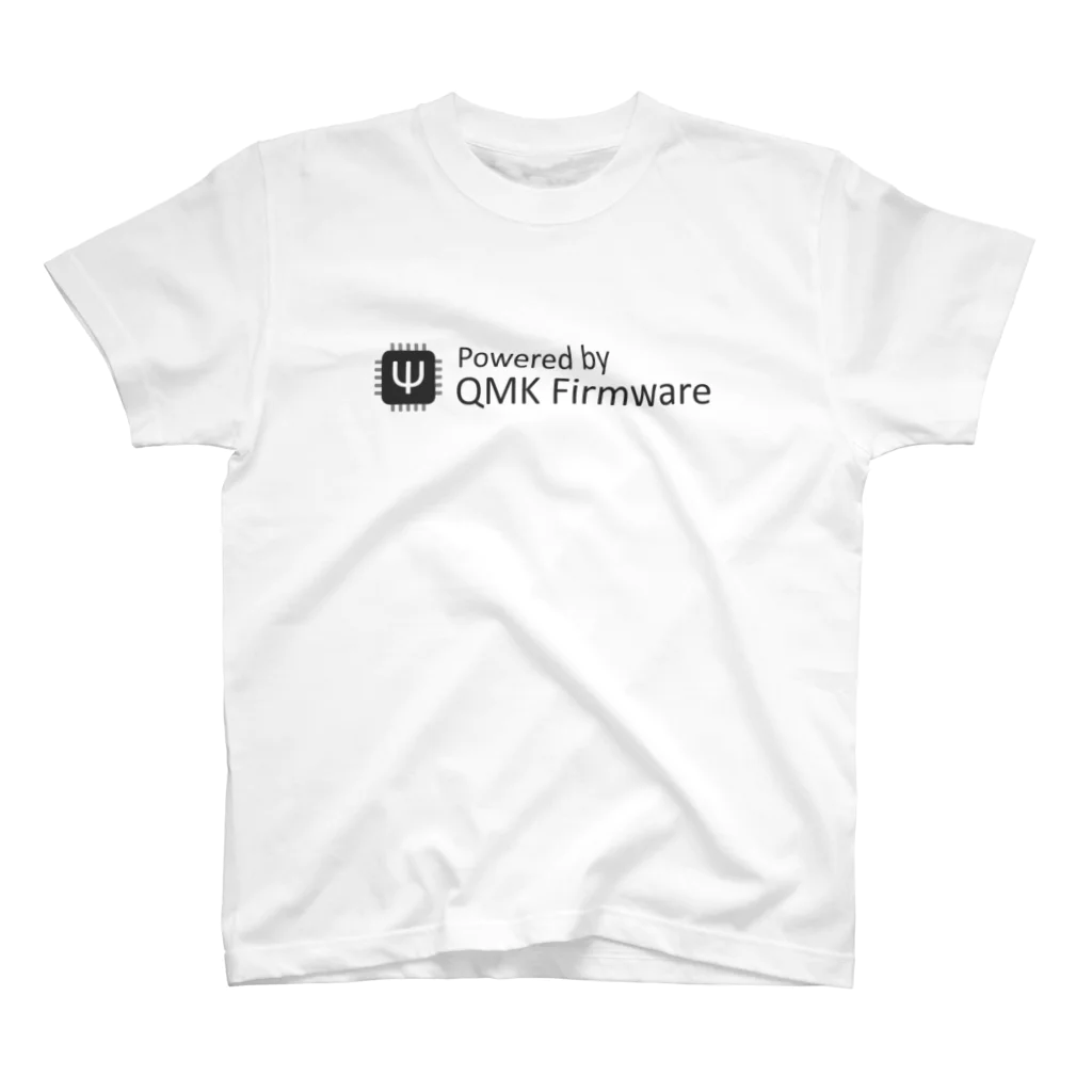 (Y◡Y) .｡oO (ｽｯｼ)のPowered by QMK Firmware (white) Regular Fit T-Shirt