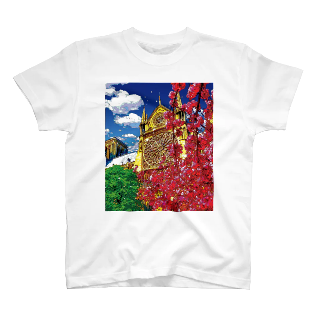 GALLERY misutawoのパリ 春のノートルダム大聖堂 スタンダードTシャツ