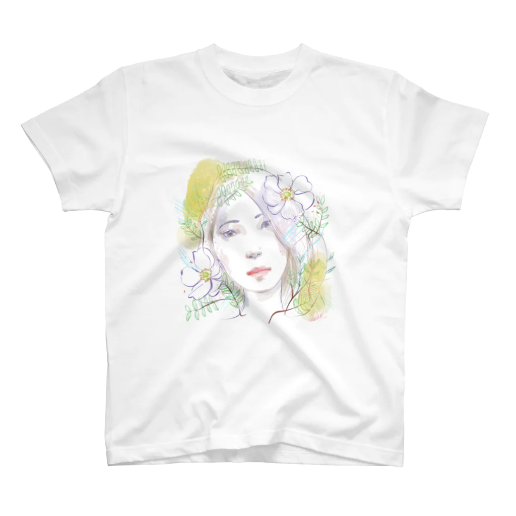 isiko　Miyahara Izumiのお花と水彩の子 スタンダードTシャツ