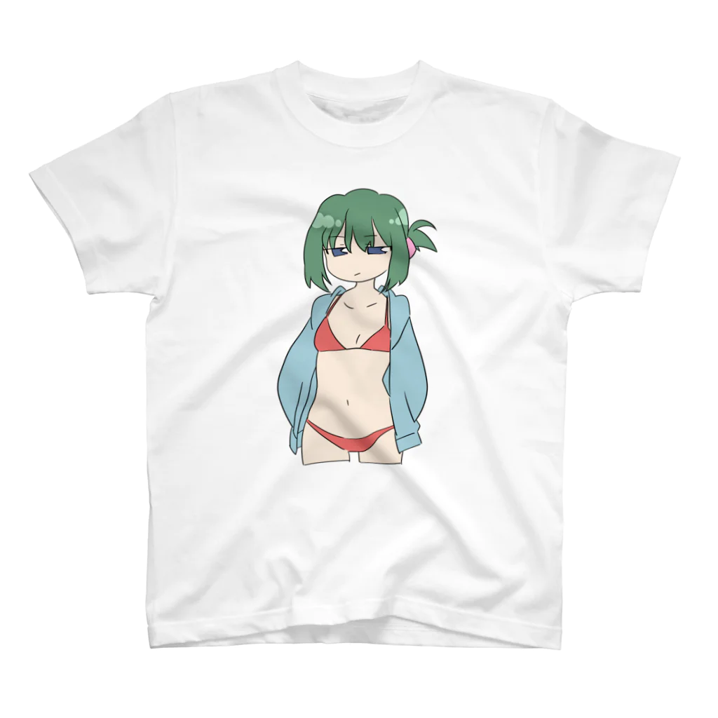 大根さんかわいそうのけだるげ水着パーカー女子 スタンダードTシャツ