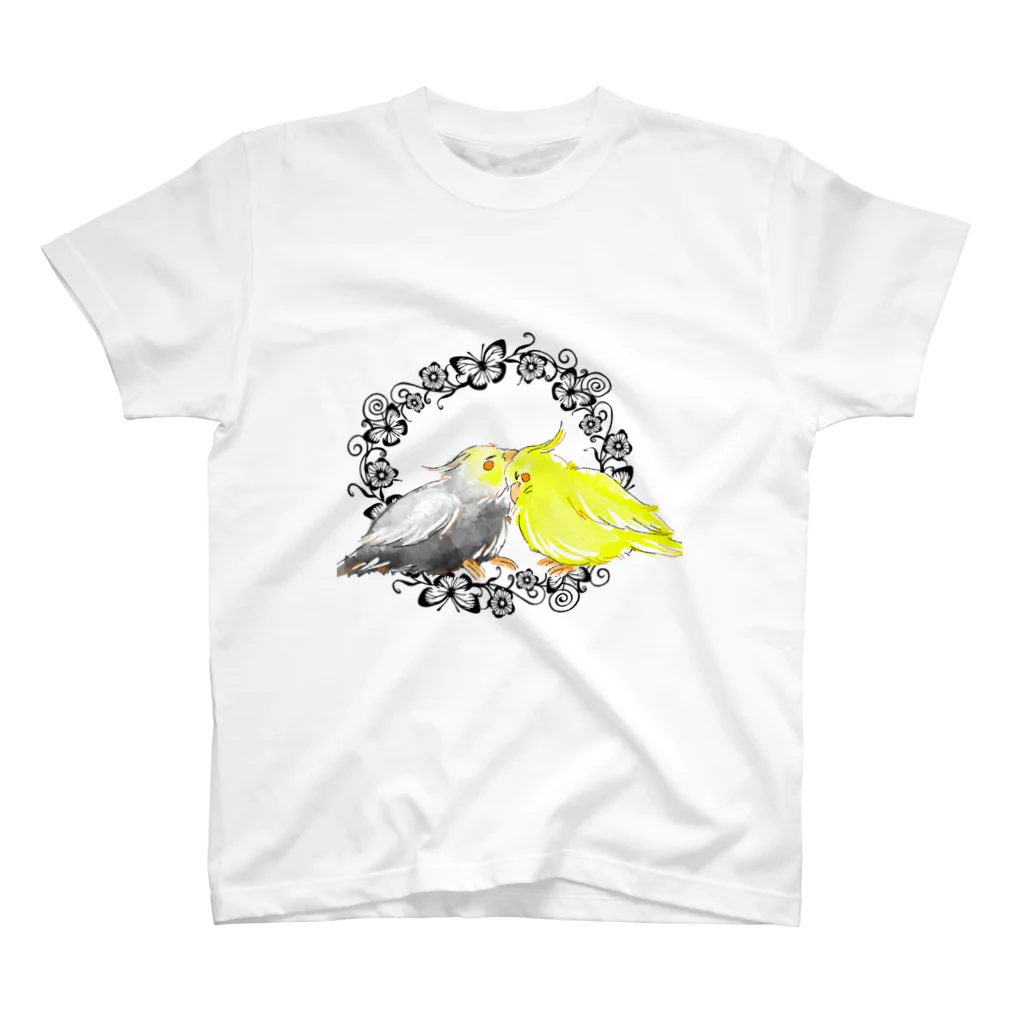 オカ愛のオカメインコ（花蔦） スタンダードTシャツ