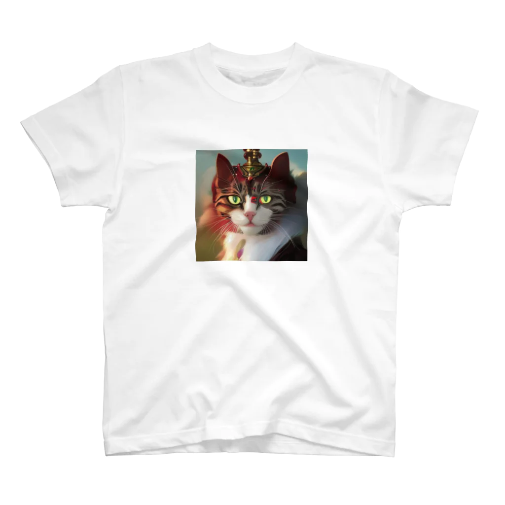 白カロの猫王族 スタンダードTシャツ