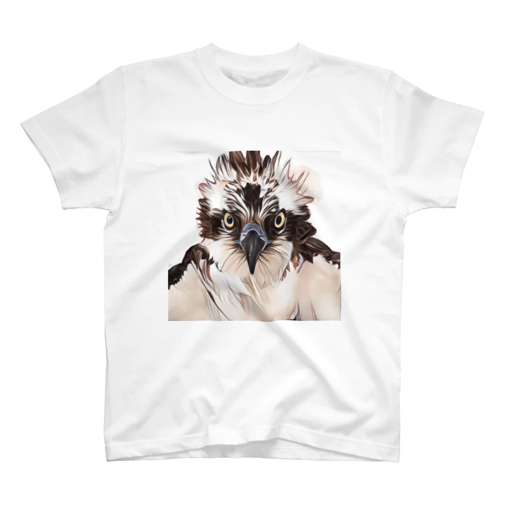 Little_Huge_Wild_Animalsのミサゴ正面画白 スタンダードTシャツ