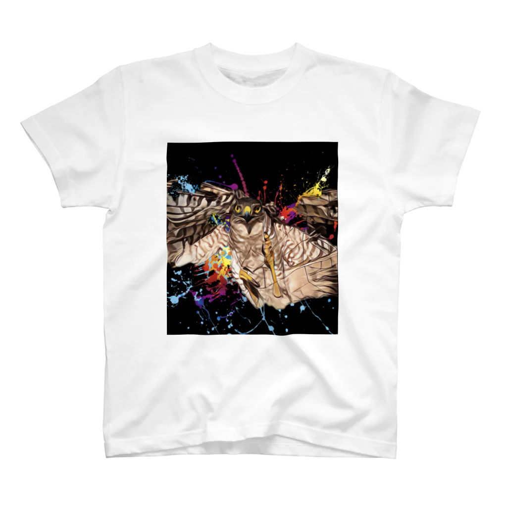 Little_Huge_Wild_Animalsのツミ正面黒 スタンダードTシャツ