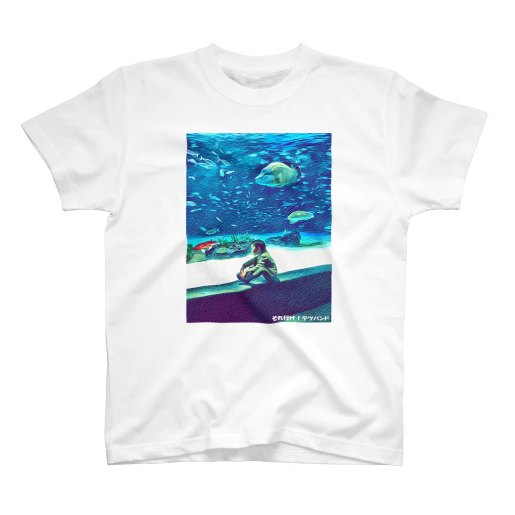 墨っ子の水族館と少年 スタンダードTシャツ