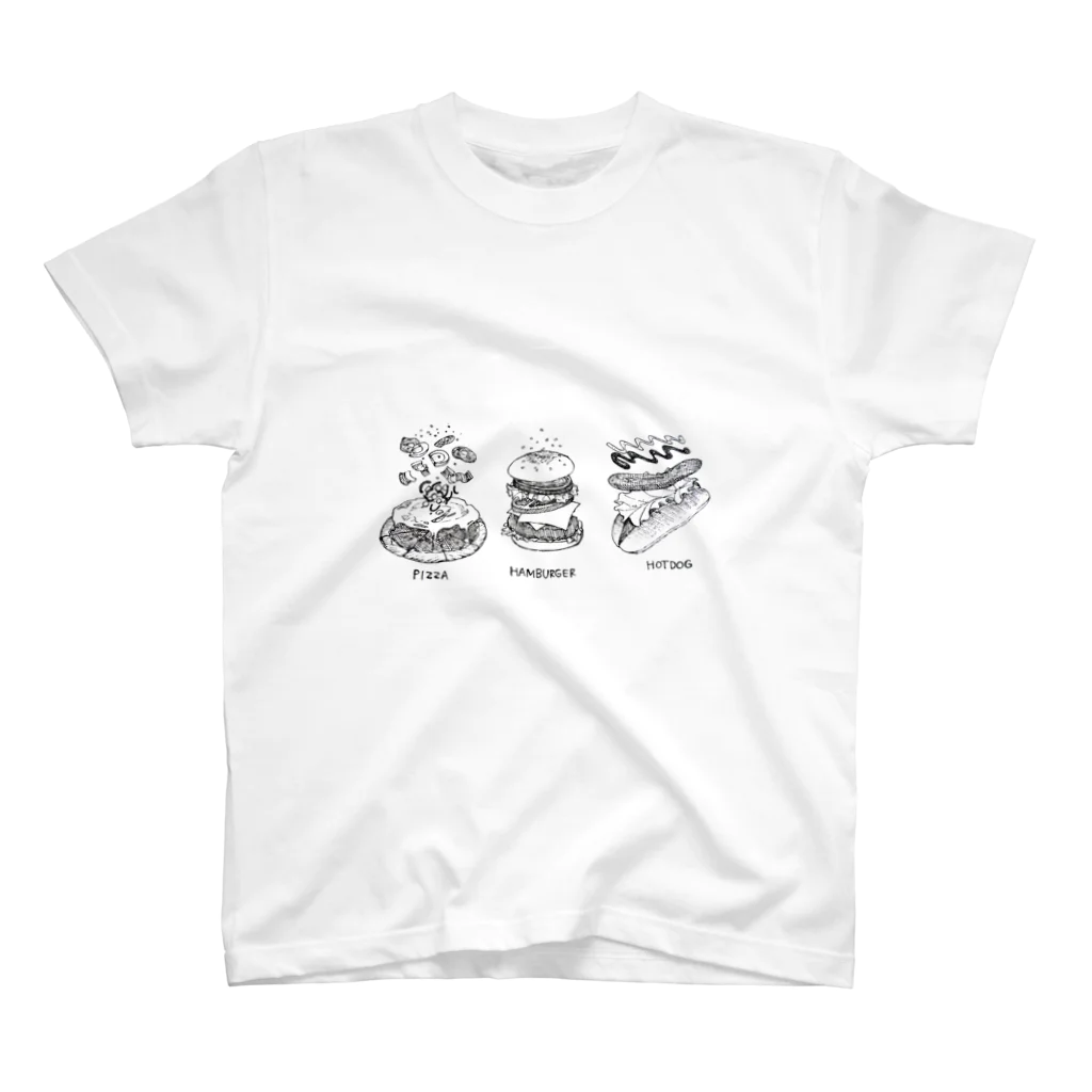 835illustrationのピザ、ハンバーガー、ホットドッグ。 Regular Fit T-Shirt