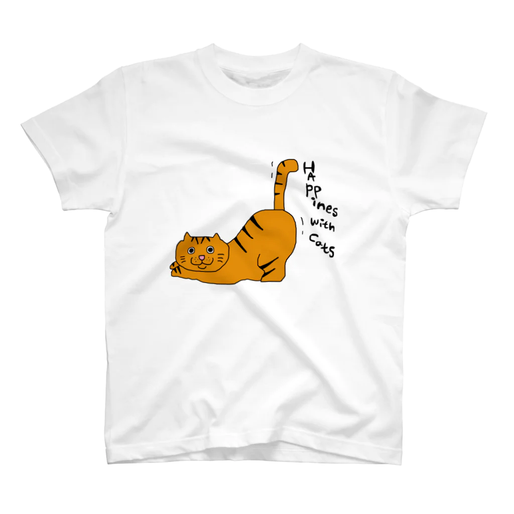 茶トラネコの茶トラねこおしりをあげる スタンダードTシャツ