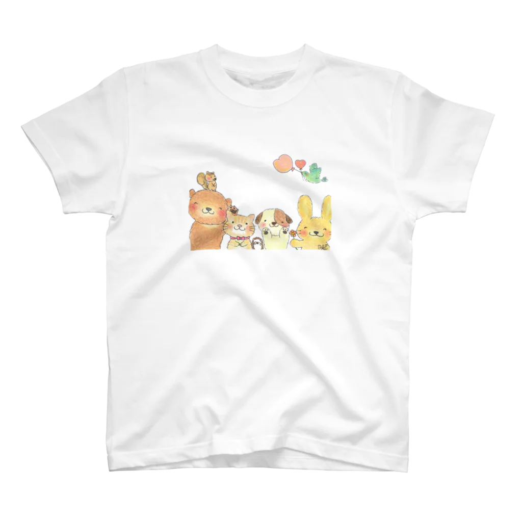 akiのひとりぼっちの時に会いにくる動物たち スタンダードTシャツ