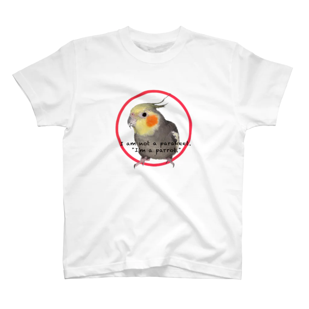 mon chou chouのオカメインコからひと言 スタンダードTシャツ