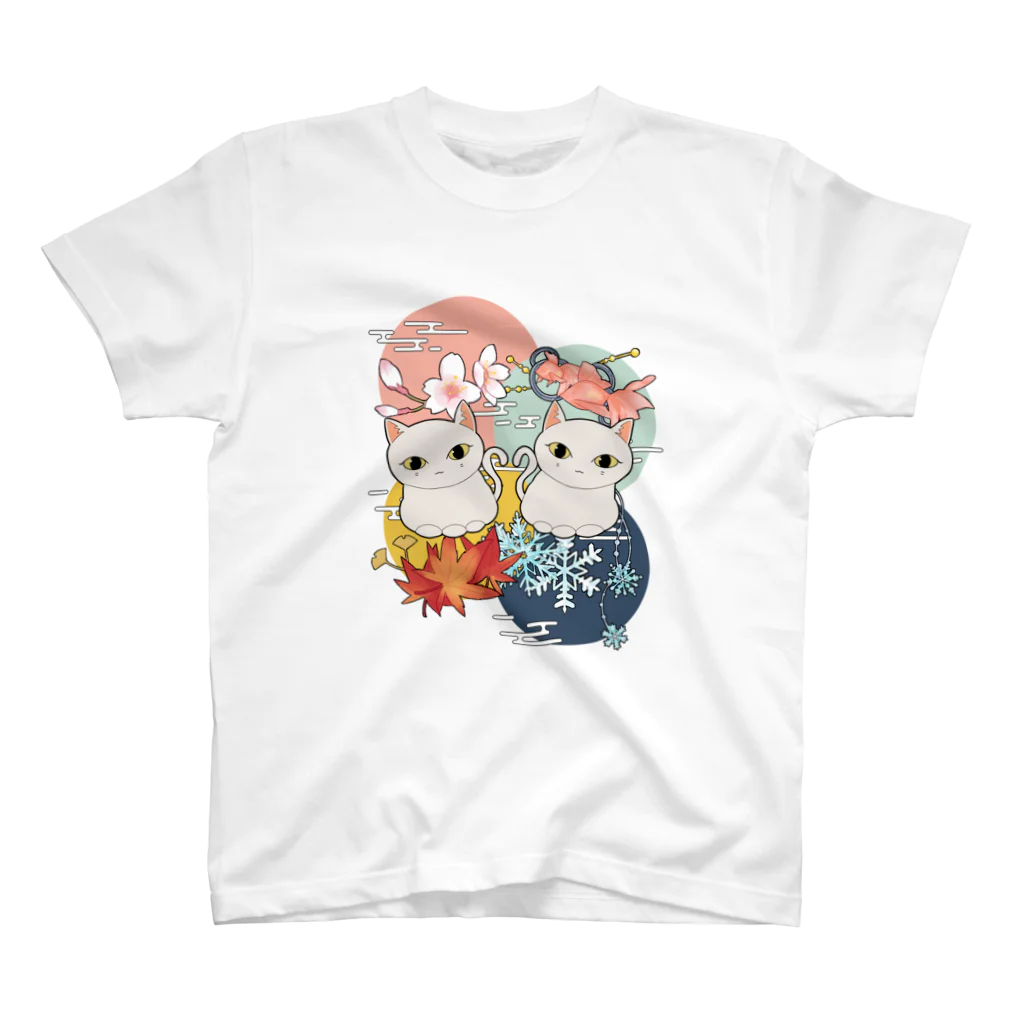 いろはにゃんこ堂の四季猫さん（春夏秋冬バージョン） スタンダードTシャツ