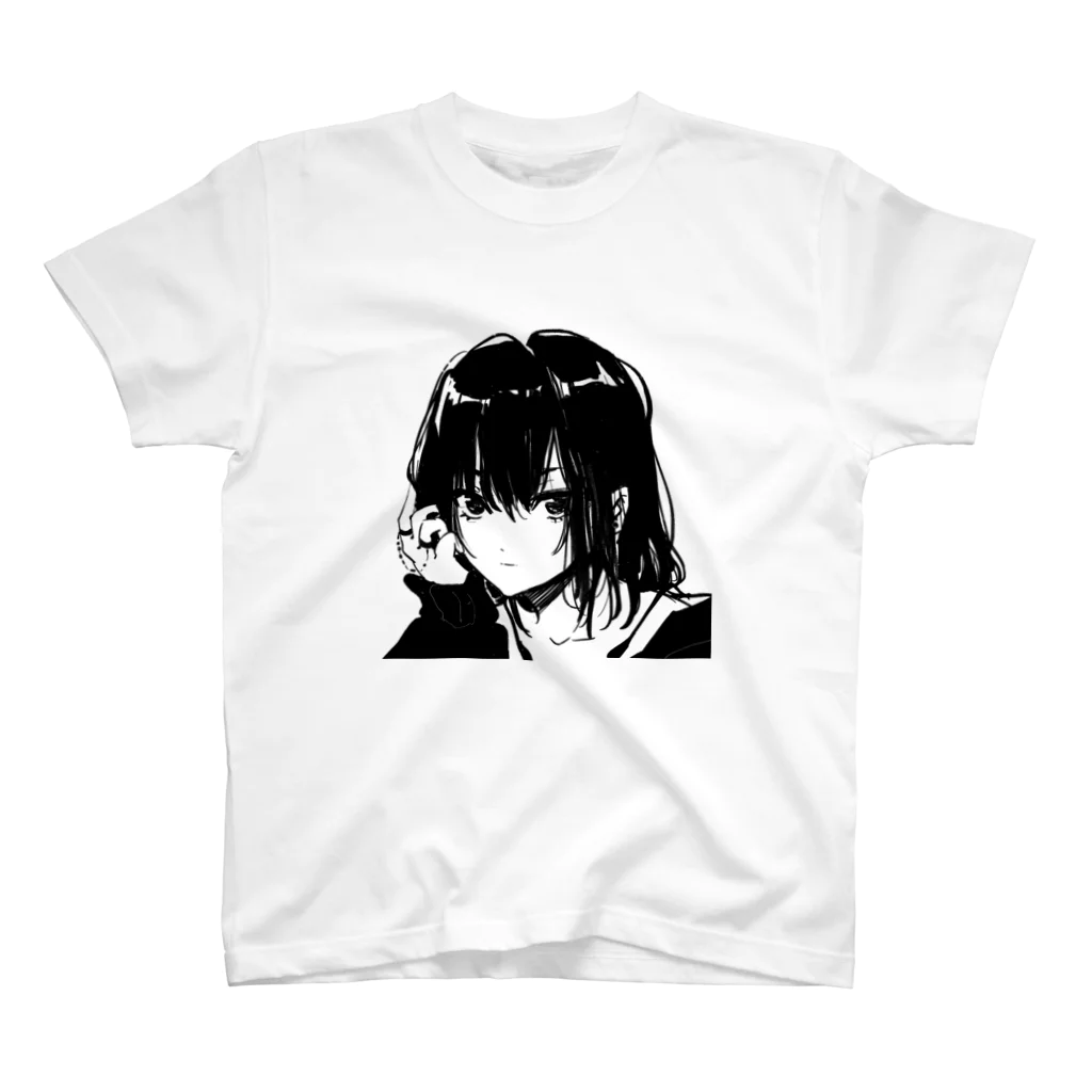 夏野スイカのかっこいい白黒ちゃん 티셔츠