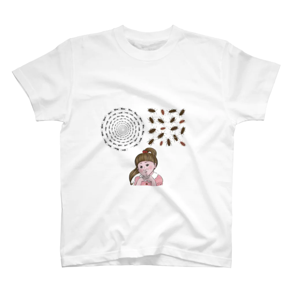 HOSHIMI⭐️🍵🌺のアリ🐜とゴキブリ🪳と友達女 スタンダードTシャツ