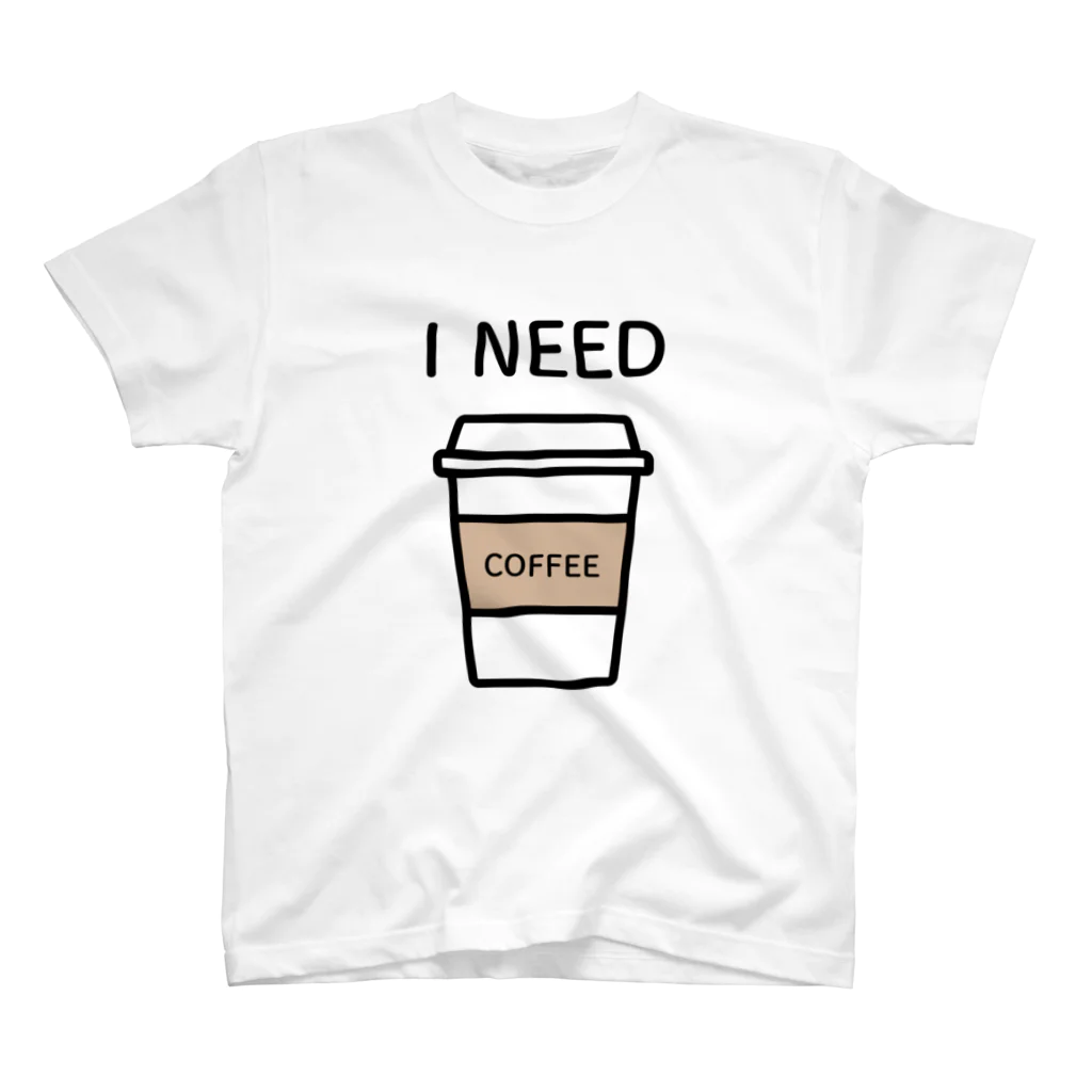 THIS IS NOT DESIGNのI NEED COFFEE Regular Fit T-Shirt