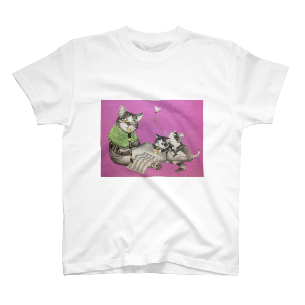 atelier-meicoの猫と笛 スタンダードTシャツ