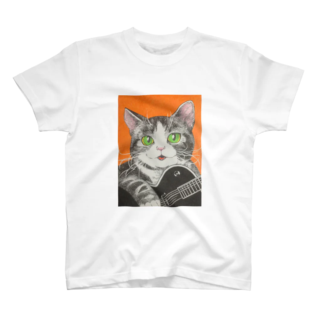 atelier-meicoの猫とギター Regular Fit T-Shirt