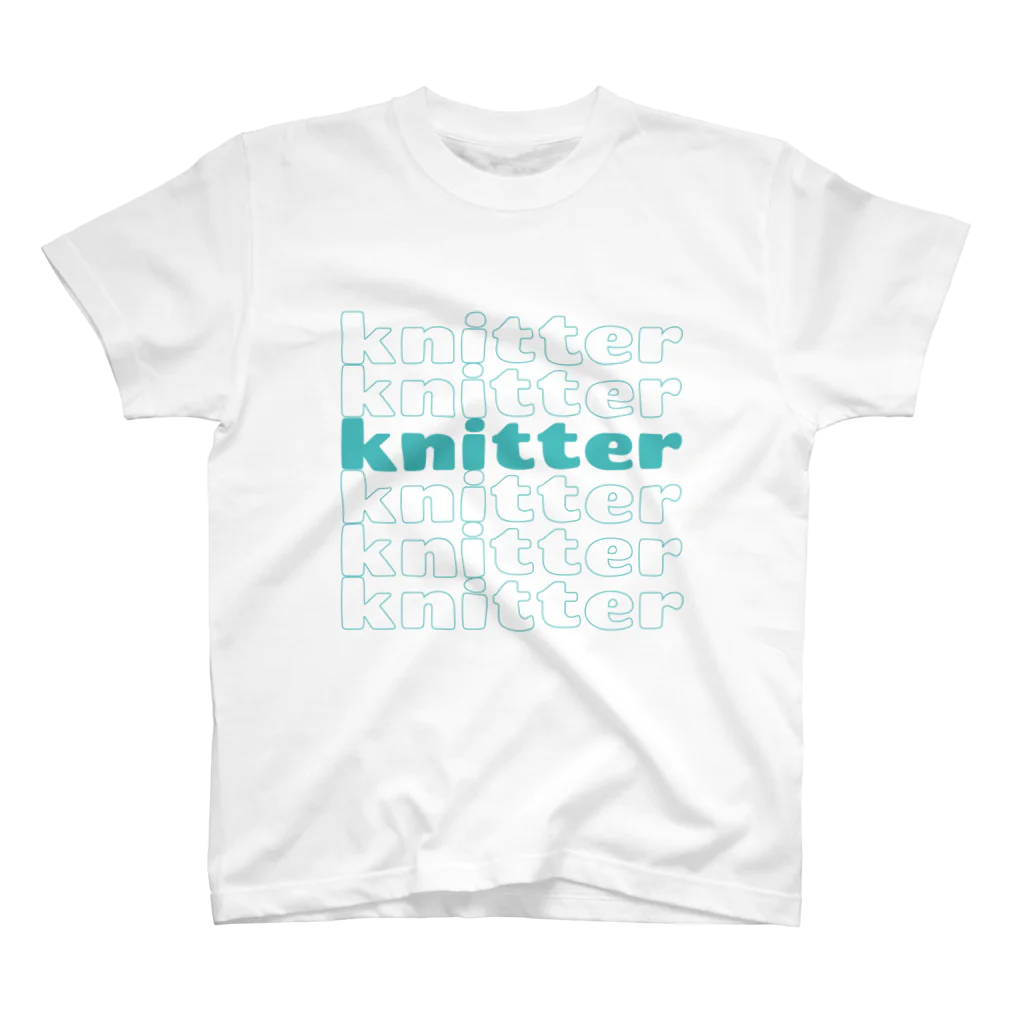 pippi@編み物のknitters（blue green） スタンダードTシャツ