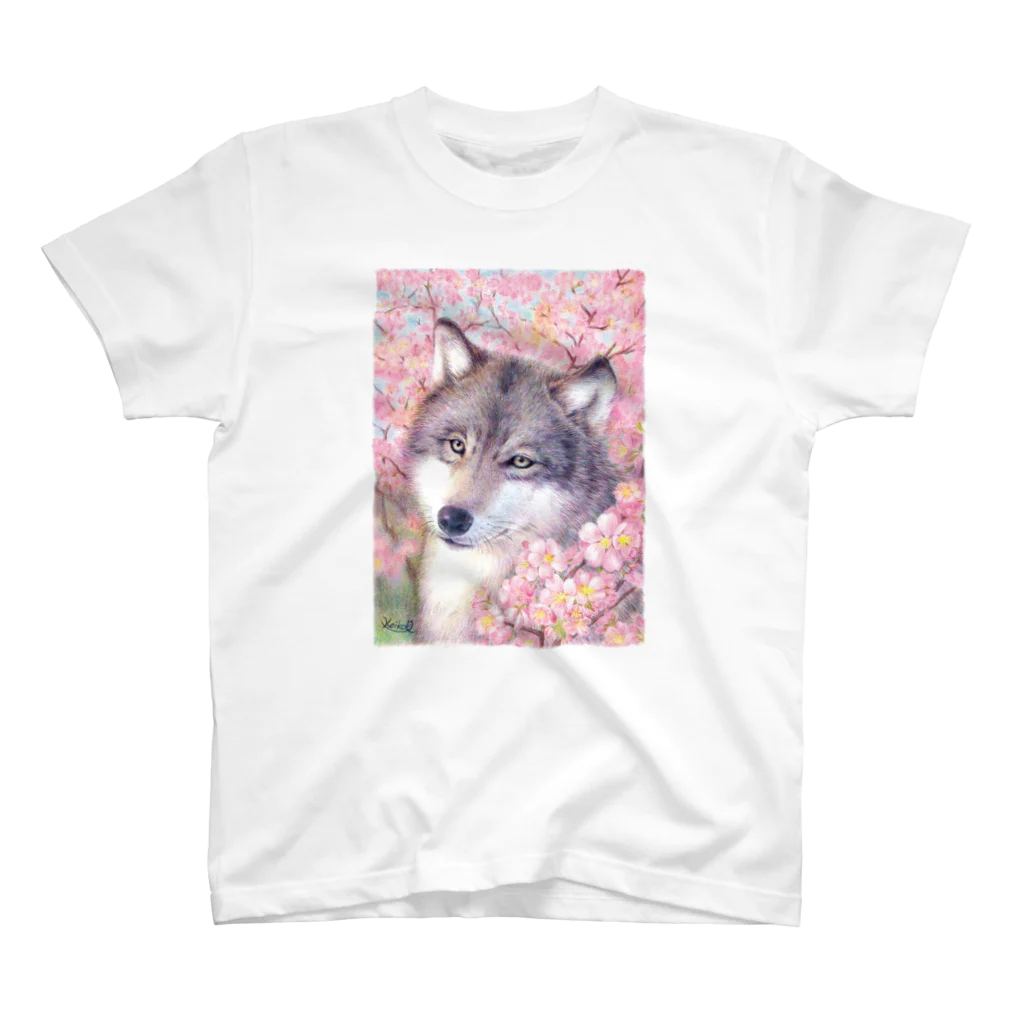 Keiko Oのオオカミと千島桜 スタンダードTシャツ