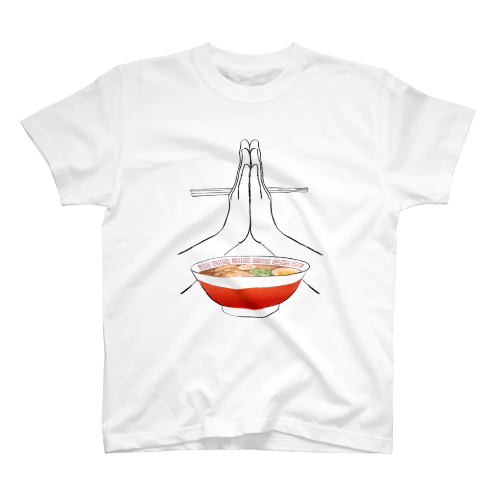 手描 DESIGN Labのいただきます&ごちそうさま（醤油ラーメン） スタンダードTシャツ