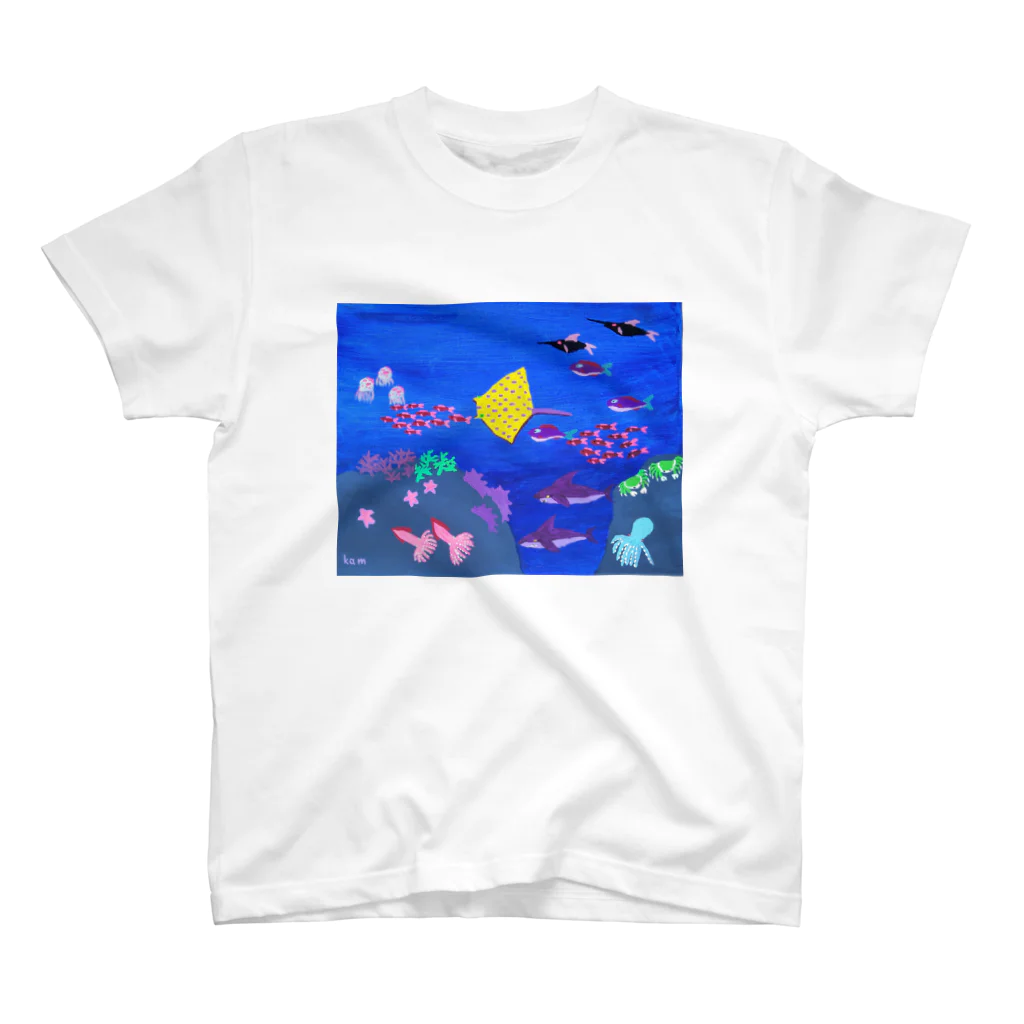 kammosquitoのカムくんのお魚グラス スタンダードTシャツ