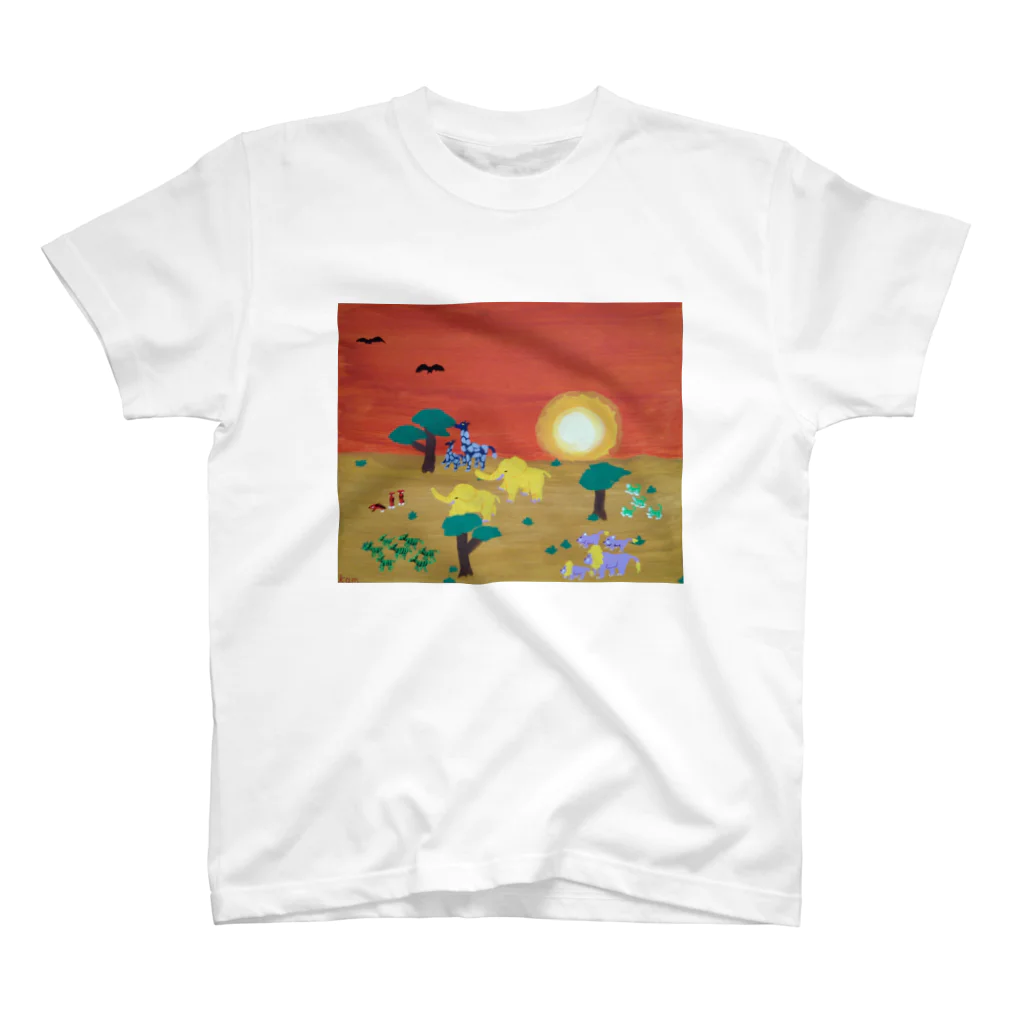 kammosquitoのカムくんのサバンナの動物たち スタンダードTシャツ