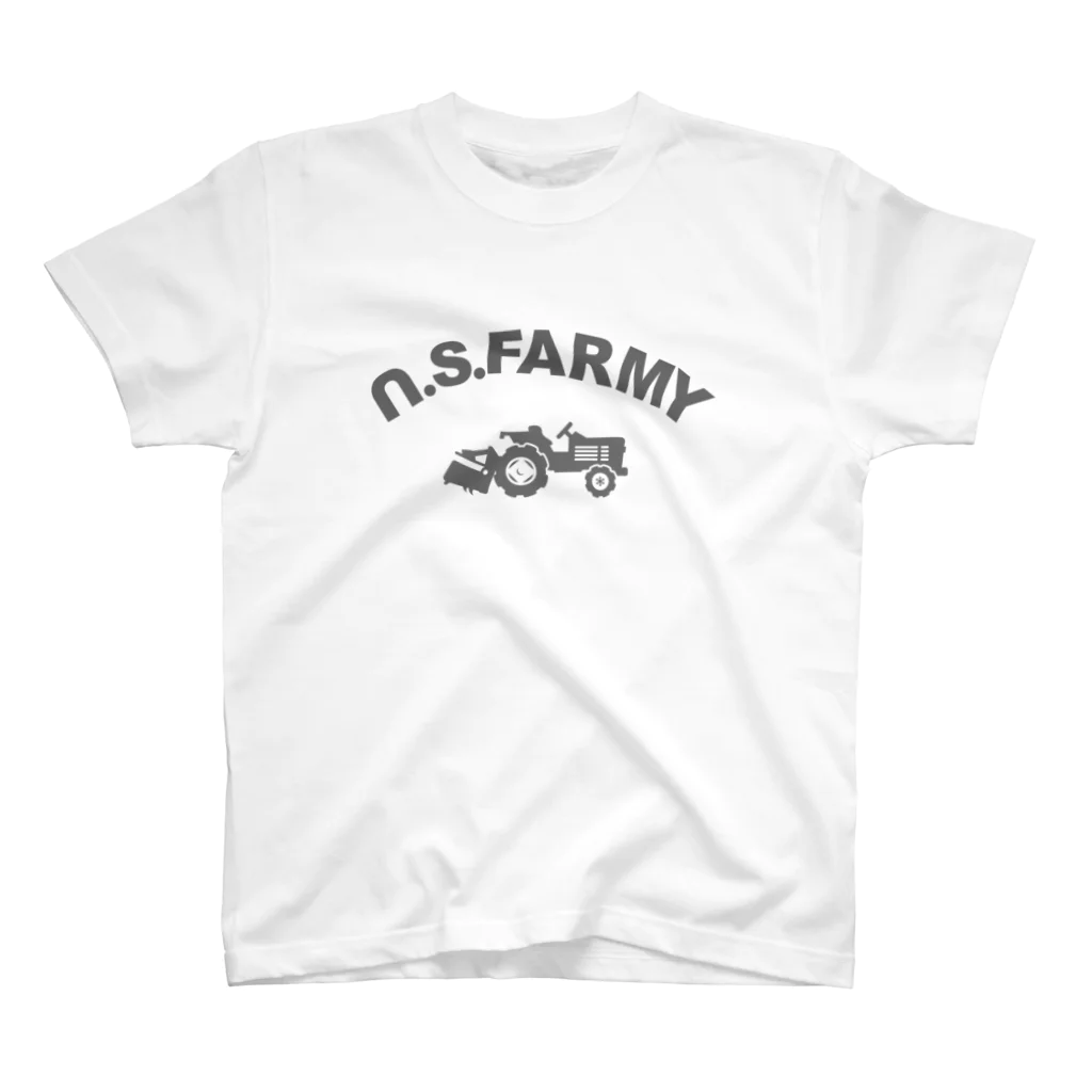 DESIGN 7483のN.S.FARMY Grayトラクター図柄入り スタンダードTシャツ