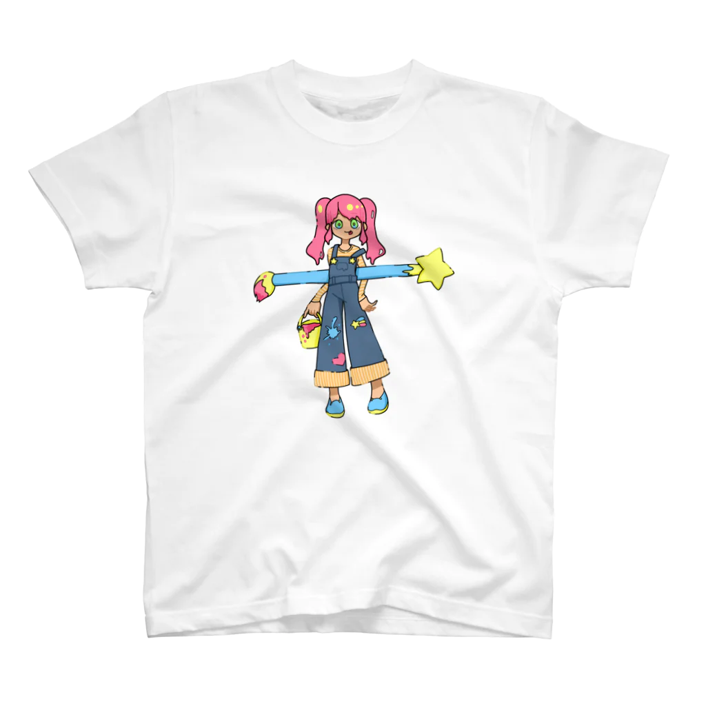 APPLAYFULのピンク絵の具な女の子 Regular Fit T-Shirt