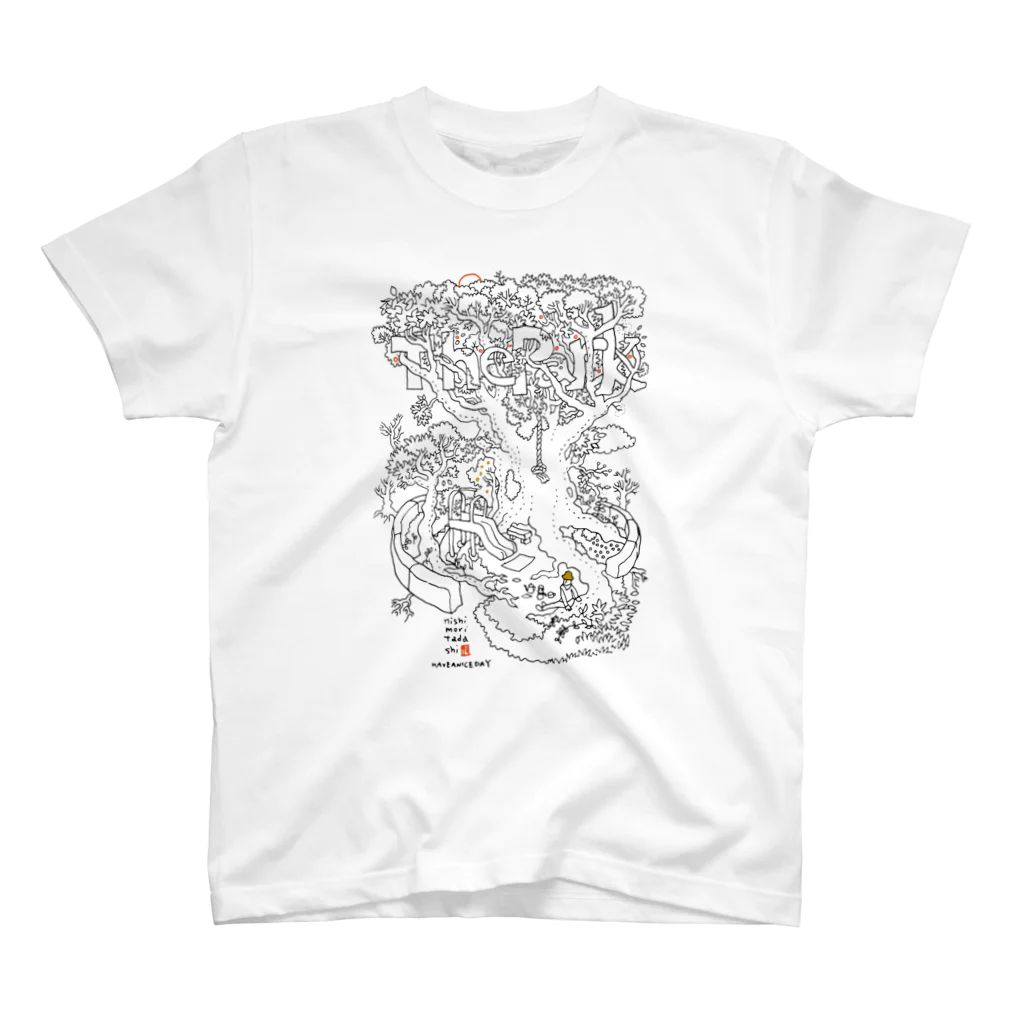 T's ARTWORKS　にしもりただしのTree in the park  Regular Fit T-Shirt