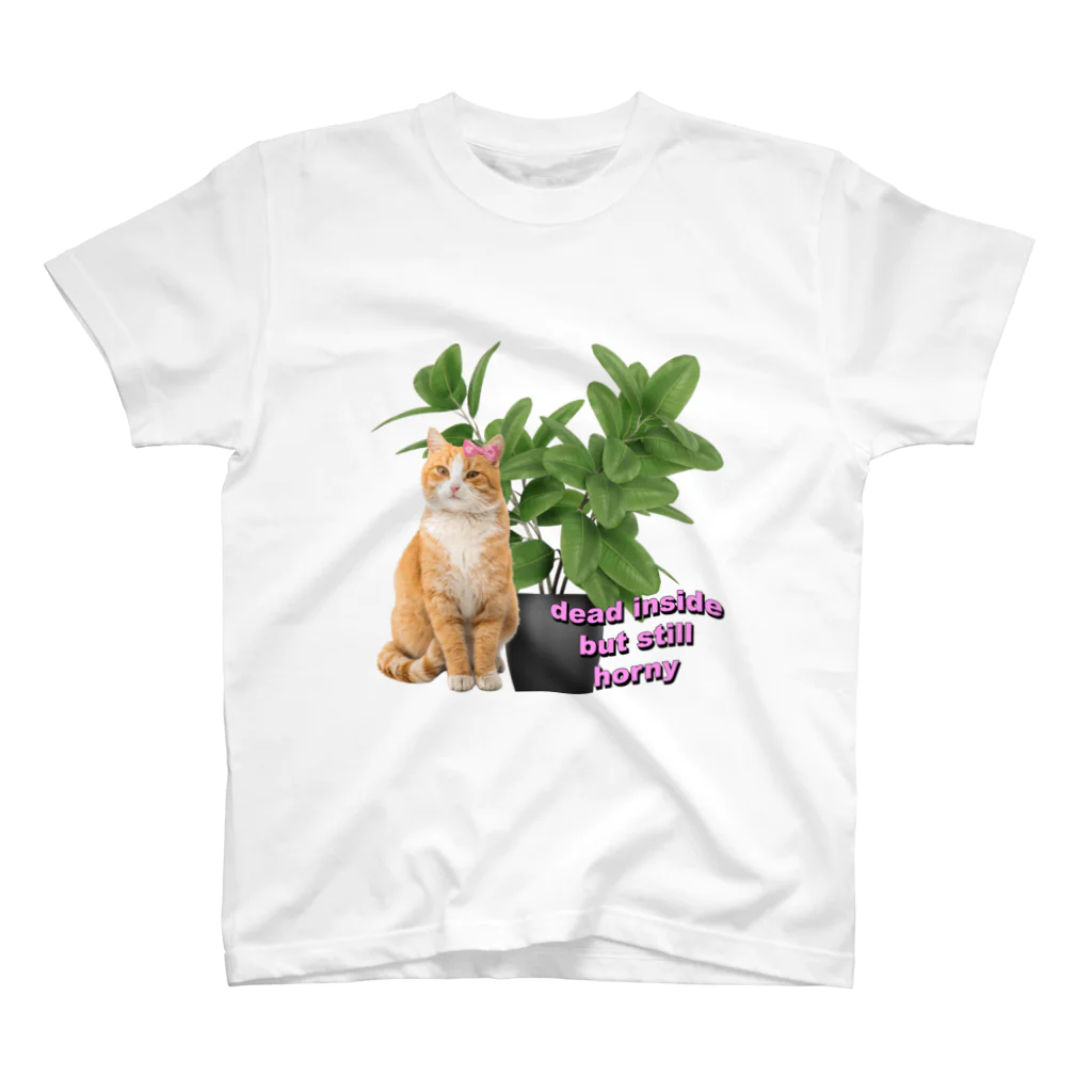 𝙈𝙊𝙈𝙊'𝙨 𝙎𝙝𝙤𝙥の植物とねこ_02 Regular Fit T-Shirt