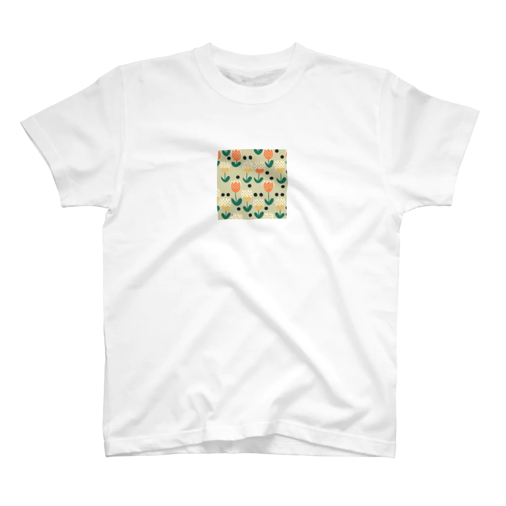 nordicのレトロドットチューリップ スタンダードTシャツ