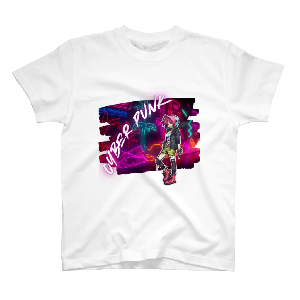 Vibrant Novaのsyber punk girl スタンダードTシャツ