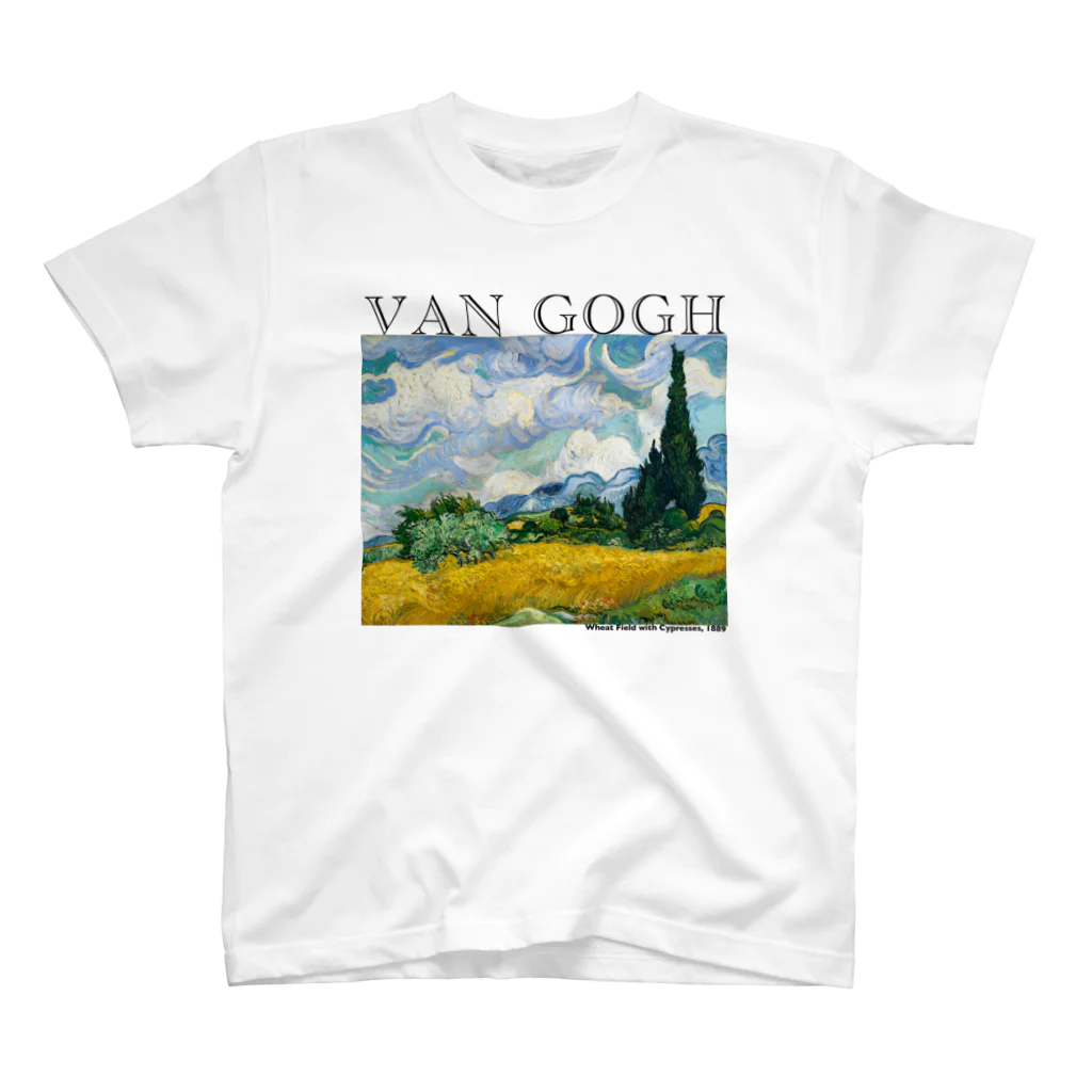 MUGEN ARTのゴッホ　糸杉のある麦畑　Wheat Field with Cypresses スタンダードTシャツ