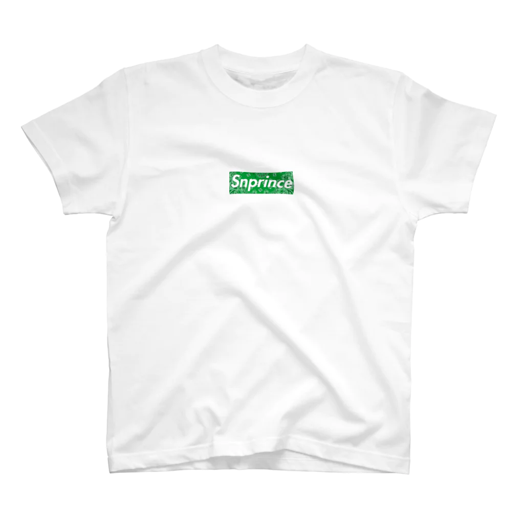 王子のアパレル SnprinceのSnprince boxlogo Paisley green Regular Fit T-Shirt