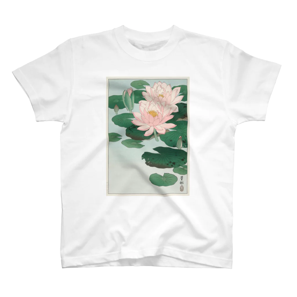 MUGEN ARTの小原古邨　睡蓮　Ohara Koson / Water Lilies スタンダードTシャツ