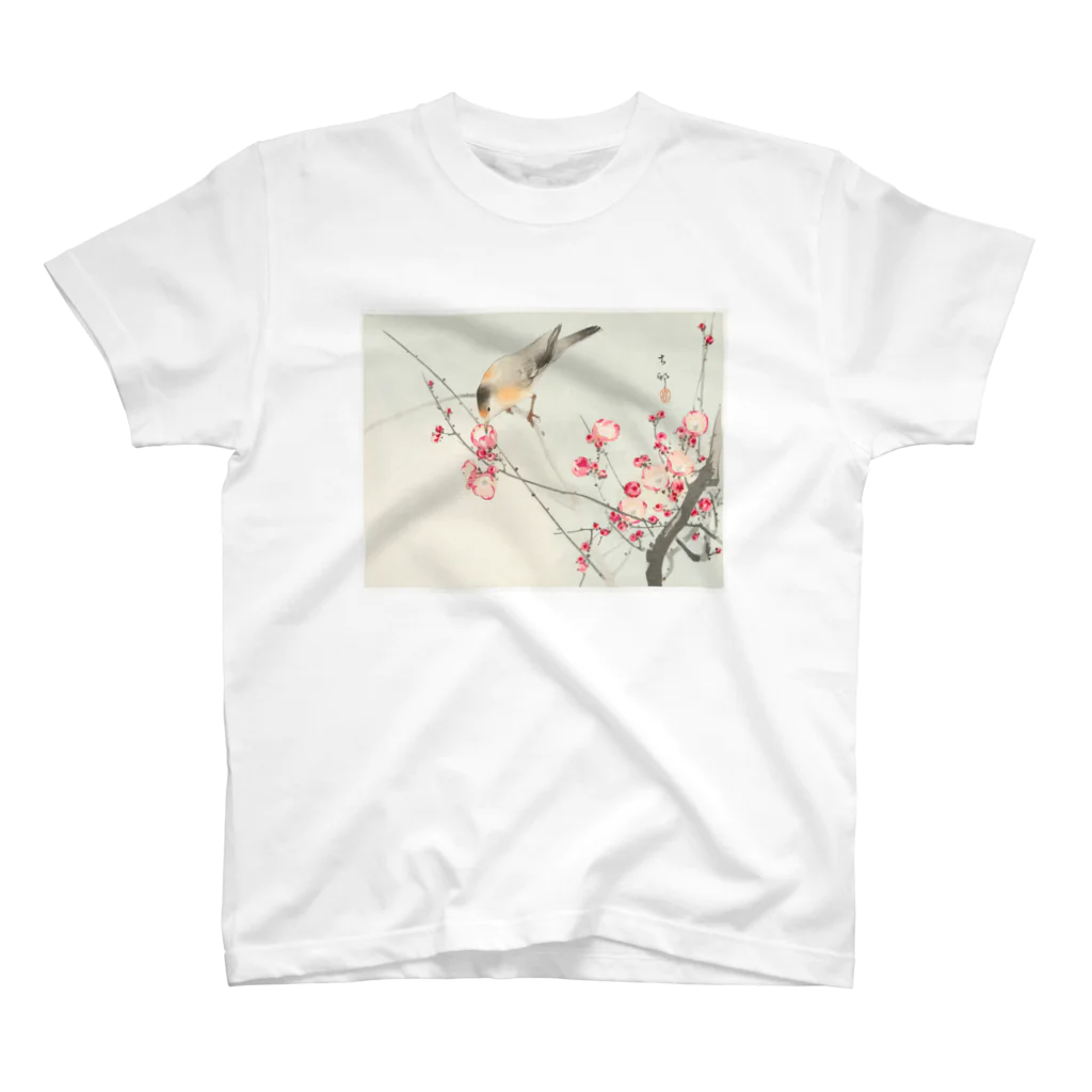 MUGEN ARTの小原古邨　梅に鶯　Ohara Koson / Songbird on blossom branch Regular Fit T-Shirt