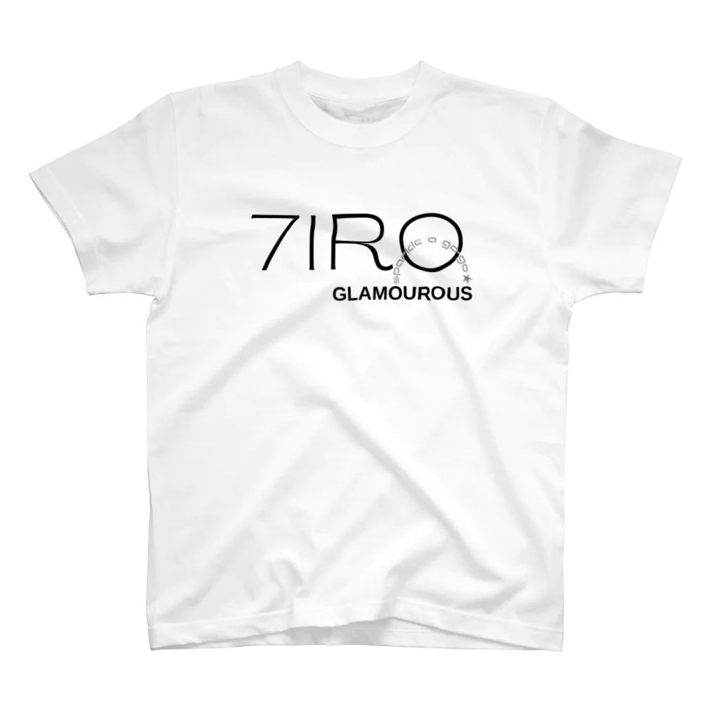 7IRO GLAMOUROUSの7IROロゴ細字 白Tシャツ Regular Fit T-Shirt