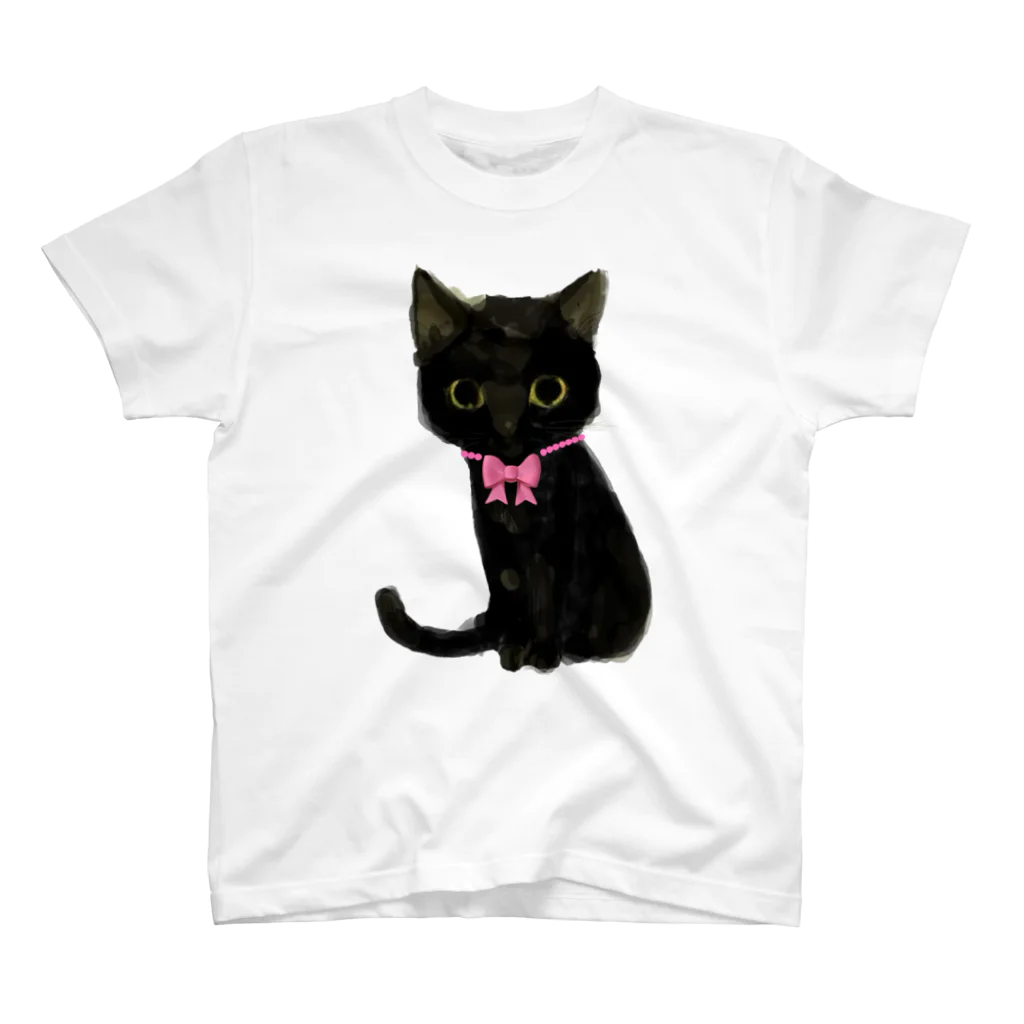 monamona1115の黒猫柄シャツ スタンダードTシャツ