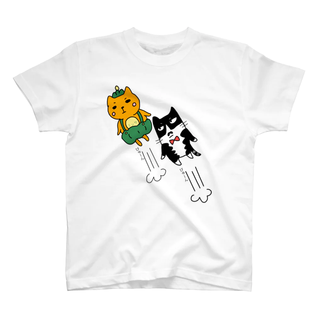 ほっこりさよっち。のミンケちゃんと漱石くん スタンダードTシャツ