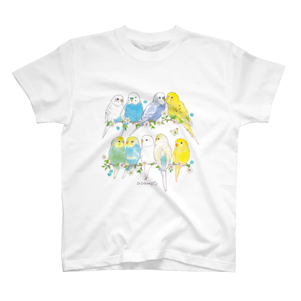 aoamo shopのaoamoセキセイインコ スタンダードTシャツ